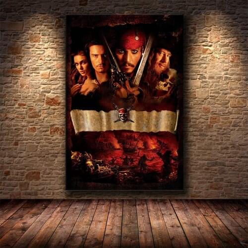 Classic Epic Movie Pirates of the Caribbean Canvas Painting Oil Painting HD Print Living Room Bedroom Decoration Painting
