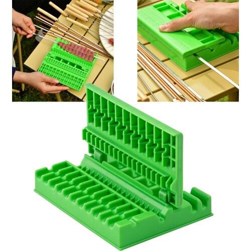 Meat Skewer Machine Plastic Easy Skewer Meat String Device Quick Portable BBQ Meat Skewer Box Kebab Maker Tool Gadget