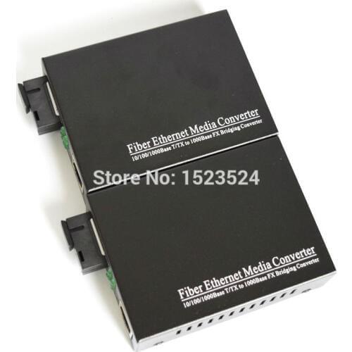 1 Pair High Quality Gigabit Fiber Optical Media Converter 10/100/1000Mbps Single Mode Single Fiber SC Port 20KM