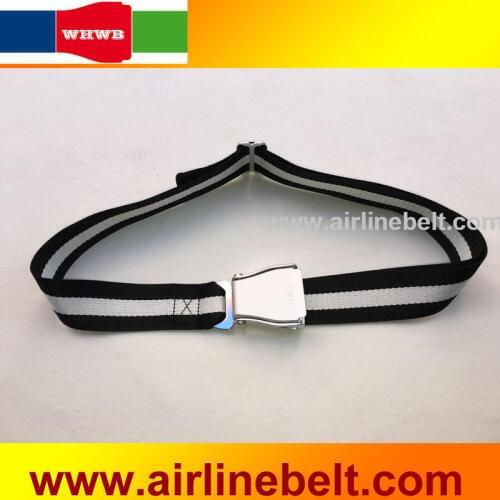 Fashion stripe canvas waistband/jeans belt silver original metal aircraft seat belt buckle with different color strips beauty