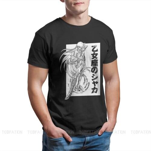 Saint Seiya Manga Cartoon Shaka no Virgo Men T Shirt Anime Graphic Pure Cotton Tees Harajuku TShirt