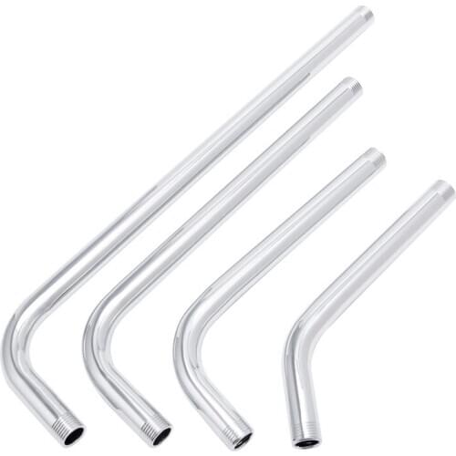 Thread G1/2 Stainless Steel Wall Mounted Tube Rainfall Shower Head Arm Bracket 16cm/20cm/30cm/40cm