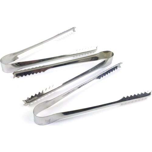 New Portable 1PC Stainless Steel Tongs Barbecue Clip Bread Food Ice Clamp Bar Kitchen Gadgets Bar Supplies 14.5cm