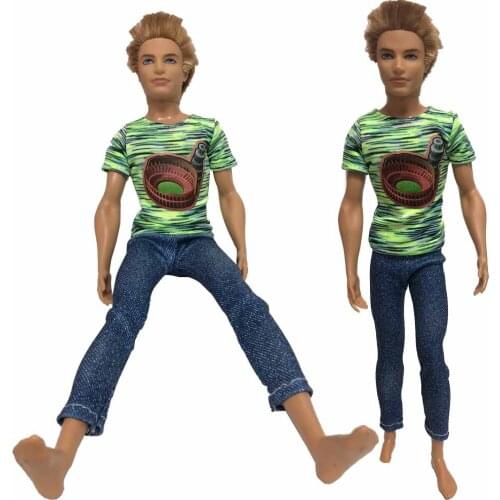 NK New Prince Ken Doll Clothes Casual Wear Suit Cool Outfit For Barbie Boy KEN Doll Toys Childrens Presents Gift 020D