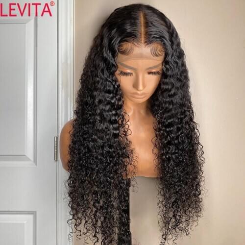 LEVITA wholesale afro kinky curly human hair wig 4×4 lace closure wig Brazilian lace front human hair Wigs for black women