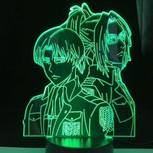 Easter Gift Hange Zoe For Home Room Decor Light Child GiftLevi Ackerman Acrylic 3d Lamp LED Night Light Anime Attack On Titan