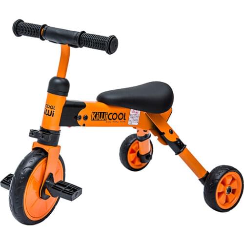 Kiwicool Toddlers Free-Installation tricycle Portable Scooter Foldable bicycle Muti-function bike for 90-110cm baby kids
