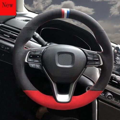 Hand-Stitched Leather Suede Carbon Fibre Car Steering Wheel Cover for Mazda 2/3/6 Xing Cheng Interior Accessories
