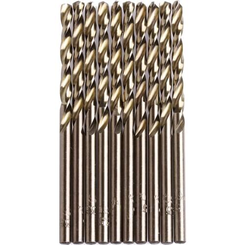 10Pcs 3.5mm M35 Round Shank HSS-Co Cobalt Twist Drill Spiral Drill Bit