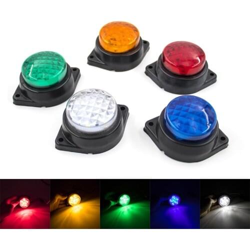 LED Car Trailer Truck Side Marker Reflector Signal Tail Light Clearance Indicator Brake Round Lamp Clearance Truck Trailer Lorry