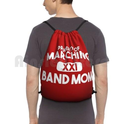 Property Of Marching Band. Band Mom Backpack Drawstring Bags Gym Bag Waterproof Geek Marching Band Music Love Its