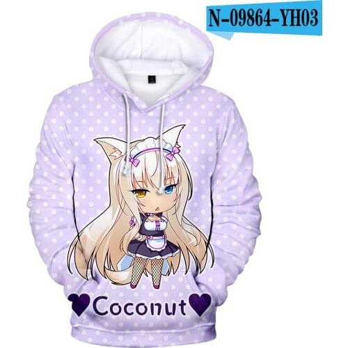 Oversized NEKOPARA Games Hoodie 3D Cartoon Hoodies Sweatshirts Hoody 3D Anime Pullovers 's Clothing Boy Girls Casual
