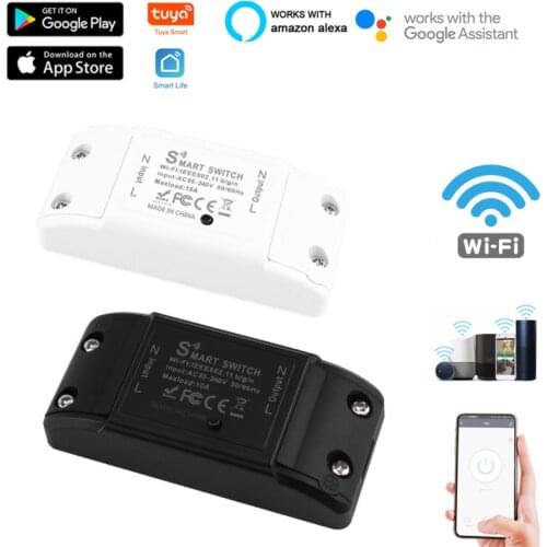 10A DIY WiFi Smart Light Switch Universal Breaker Timer Smart Life APP Wireless Remote Control Works With Alexa Google Home