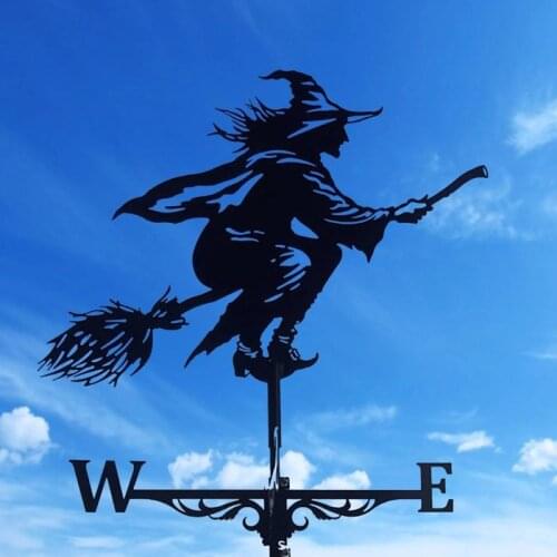 Witch shape Garden Farm Weather Vane Stainless Steel House Roof Wind Direction Indicator Scene Measuring Tool European Style