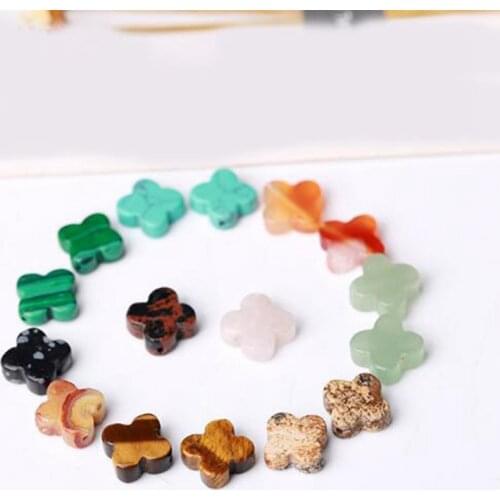 High Quality 14mm Natural Multicolor Stone Flower Shape Necklace Bracelet Jewelry DIY Gem Loose Beads 26Pcs wk202jd