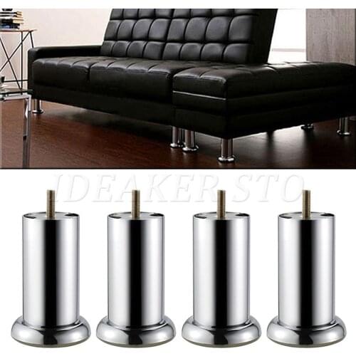 1/4Pcs Chrome-plated Metal Furniture Legs, Sofa Support Legs With M8 Screw For Office Table Cabinet TV Stand Iron Furniture Feet
