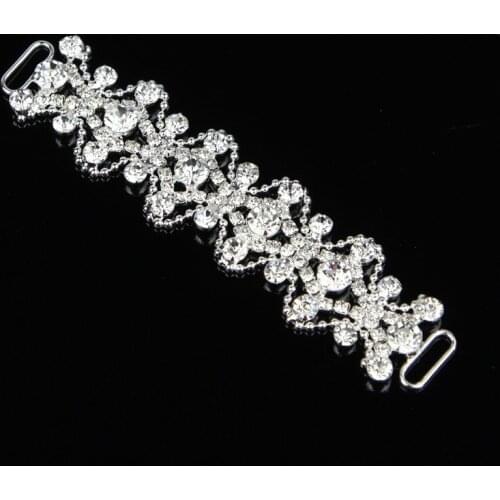 1 Piece 11.2X2.6cm Rhinestone Bikini Connector Beads Buckle Copper Chain Fit For Swimming Wear Bridal Dress