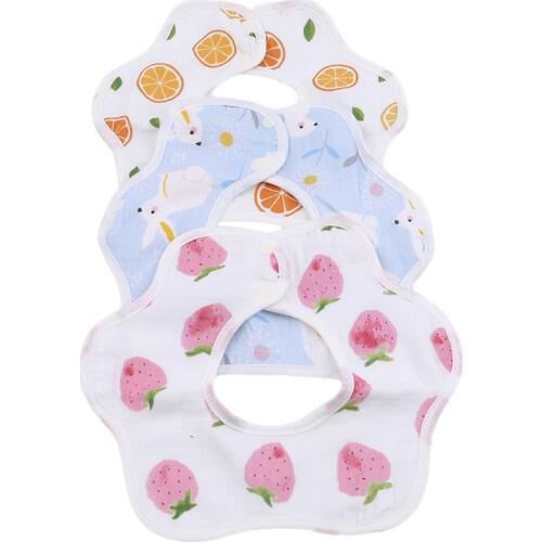 1 Pack Baby Bib 6-24 Months 360 Degree Rotatable 3 Layer Waterproof Easy To Clean Saliva Snoring Cloth Baby Accessories