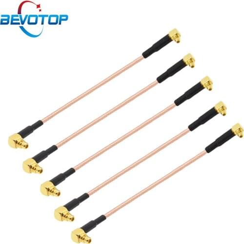10pcs Elbow MMCX RG178 Cable MMCX Male Right Angle to MMCX Male Right Angle Coaxial Extension Cable Custom RF Coax Jumper Cable