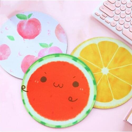 20cm Round Fruit Pattern Mouse Pad for Computer Rubber Thickening Cartoon Mouse Mat Laptop Mousepad Accessories