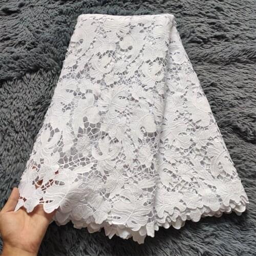 2021 High Quality African Lace Fabric For Sewing Embroidery Swiss French Tulle Cotton 5yards Wedding Party Dress Guipure
