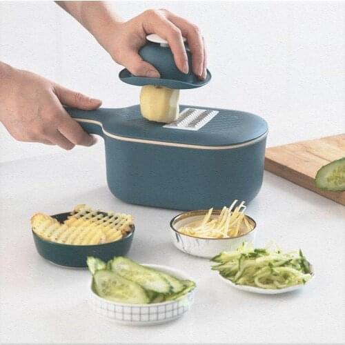Multi-function 4 in 1 Vegetable cutter slicer With Drain Basket Household Shredder Slicer Scraping Shavings Potato Chips