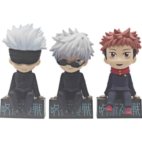 Jujutsu Kaisen Anime Figure GK Gojo Satoru Itadori Yuji cute Sitting posture Toy Model Kid Collection Gift