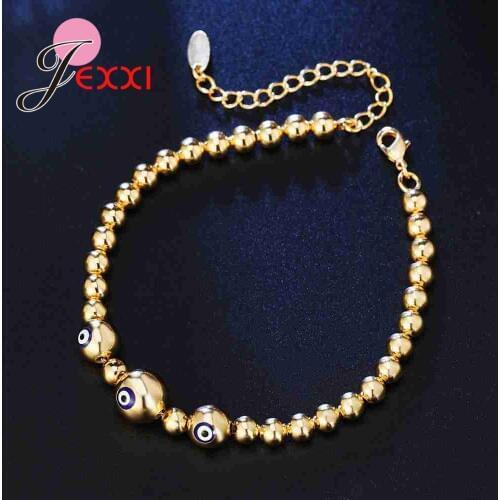 Luxury Atmosphere Beaded Bracelet Gold Color 925 Sterling Silver Big Promotion Best Gift For Friend Lover Sister