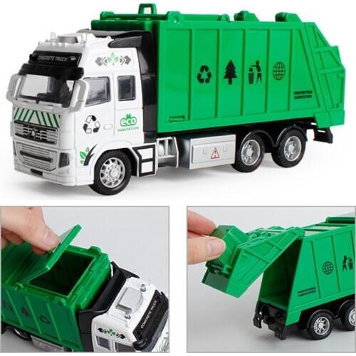 Kids Toy Car Pull Back Alloy Vehicle Model Engineering Garbage Sanitation Truck