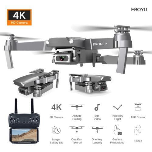 EBOYU E68 2.4Ghz RC Drone Wifi FPV 4K/1080P HD Camera Altitude Hold One Key Return/Landing /Off Headless RC Quadcopter Drone Toy