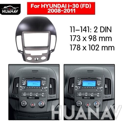 HUANAV Car Radio stereo Fitting installation adapter fascia For 2008-2011 HYUNDAI I-30 2DIN (MANUAL AC KOREAN LHD) Audio Fascias