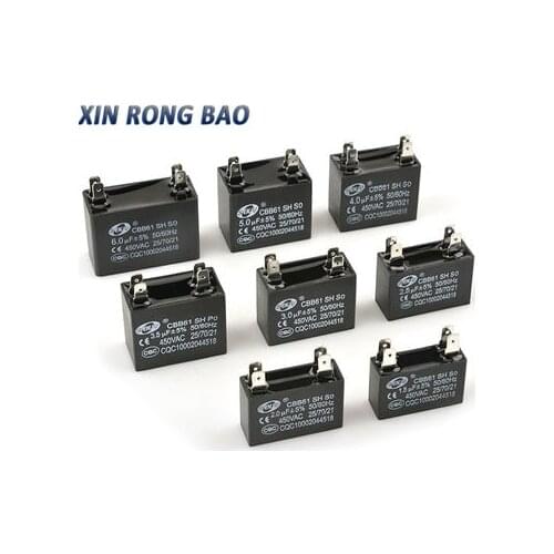 CBB61 Air Conditioner External Fan Start Capacitor 1.2/1.5/2/2.5/3/3.5/4/4.5/5/6/7/8/10UF 4P 450V air conditioner fan capacitor
