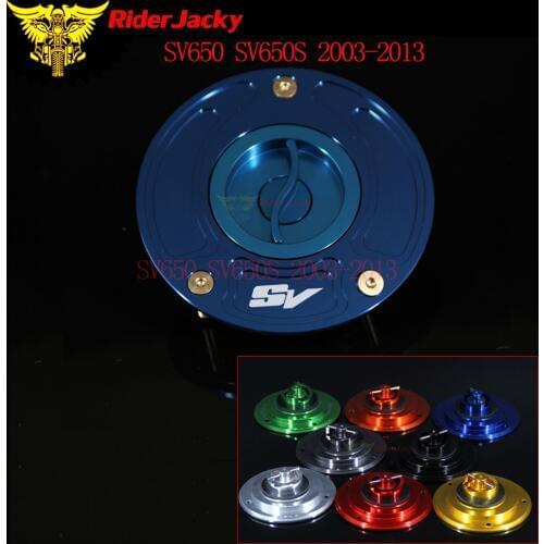 RiderJacky Motorcycle Keyless Fuel Tank Gas Cap Cover For Suzuki SV650 SV650S 2003-2013 2012 2011 2010 2009 2008 2007 2006 2005