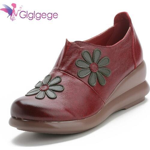 Glglgeg New Women shoe Platform Loafers Ladies Elegant Genuine Leather Moccasins Shoes Woman Spring Slip On Casual Womens Shoes
