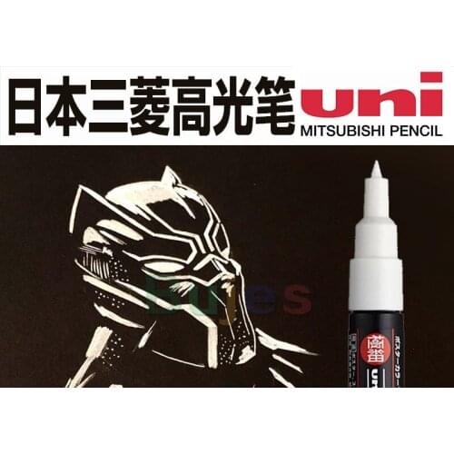 Uni Posca Marker Pen,Paint Touch Up Paint,Gold and Silver Black Card Pen,High Gloss Pen,White Line Pen,Large Head Marking Pen