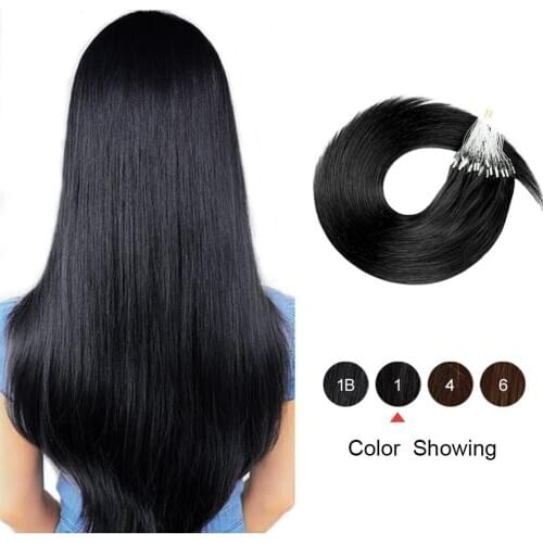 Gazfairy Loop Micro Ring Hair Extensions 16''-24'' 50g Silky Straight Human Micro Bead Links Real Remy Hair Italian Keratin