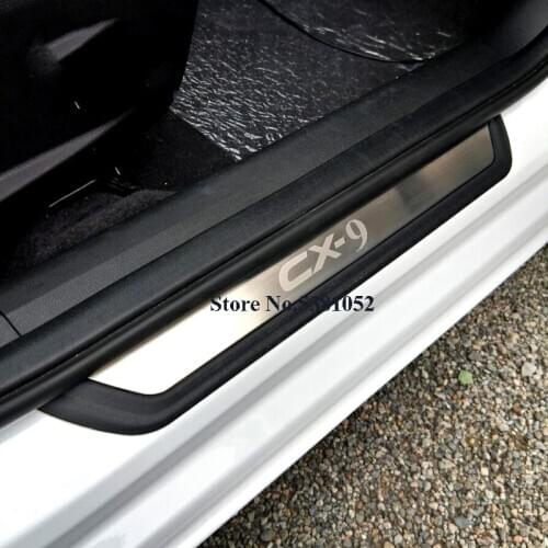 For 2019 2020 Mazda CX 9 CX-9 Accessories Stainless Steel Door Sill Scuff Plate Welcome Pedal Interior Molding Car Accessories