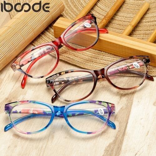 Iboode Cat Eye Reading Glasses Women Men Lightweight Presbyopic Eyeglasses 1.0 1.5 2.0 2.5 3.0 3.5 4.0 Presbyopia Eyewear Reader