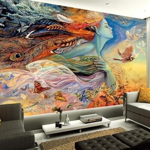 Custom 3D Wallpaper Murals Abstract Hand Painted Oil Painting Beauty Picture Wall Mural Living Room Bedroom Hotel Decor Fresco