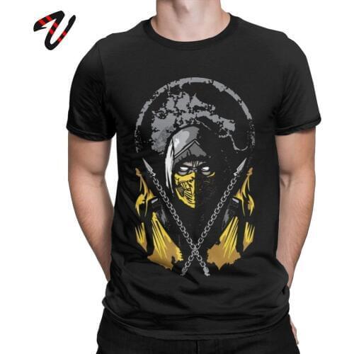Awesome Mens T-Shirts Mortal Kombat T Shirts Scorpion MK11 New Cotton Clothes Best Gift Idea Faddish Fighting Game Tee Shirt