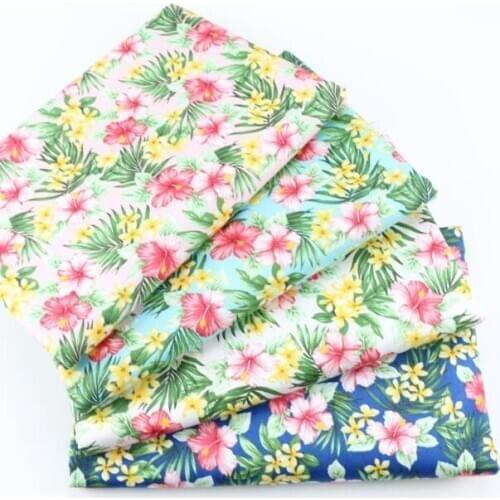Printed Flowers Leaves Twill 100% Cotton Fabric By Half Meter for Patchwork Quilting Baby Bedding set Sewing Clothes Materials