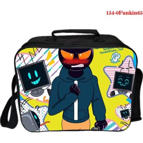Student Handbag Kawaii Friday Night Funkin Lunch Bag Women Portable Insulated Office Lunch Box Girl Picnic Bag Thermal Food Tote