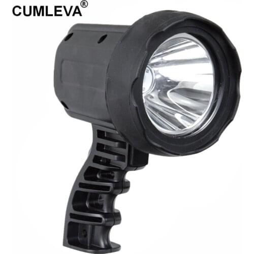 CREE 10W LED Rechargeable Searchlight 800Lumens Heavy Duty Plastic Spot Beam Lamp Handheld LED Emergency Light 4.2V 2500mah Lith