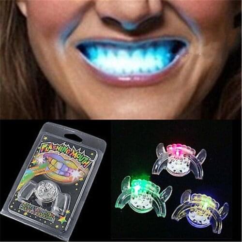 Halloween Party Glow LED Teeth Flashing LED Light Up Mouth Braces Piece Glow Teeth For Halloween Party Rave Glow Party Supplies