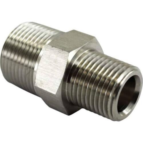 The Class 3000 Stainless Steel 316 Pipe Hex Reducing Nipple Fitting 3/8" x 1/4" Male NPT