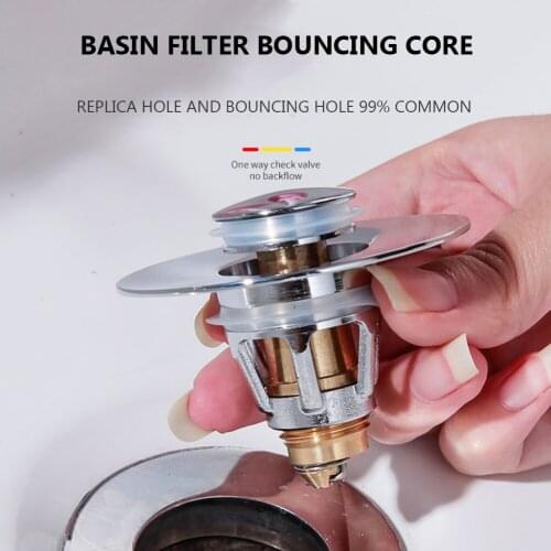 Universal Basin Bounce Core Drain Filter Hair Catcher Bath Stopper Shower Sink Strainer Plug Kitchen Bathroom Accessories Tool