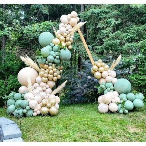 DIY Balloons Garland Arch Metallic Gold Global Retro Green Skin Birthday Wedding Anniversary Party Decoration Baby Shower