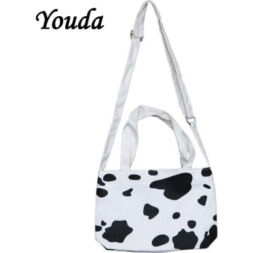 Youda New Cow Pattern Shoulder Bags Cute Style Ladies Messenger Bag Portable Shopping Handbag Classic Sweet Girl Tote
