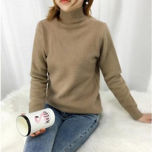 Womens Round Neck Solid Top Casual Womens clothing Thicken Loose Sweater