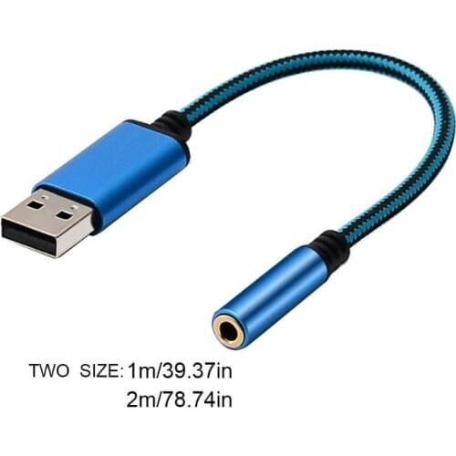 0.2/1m 2In1 USB to 3.5mm Audio Cable Computer Headphone Adapter for App-le Be-at B85B
